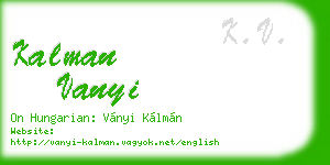 kalman vanyi business card